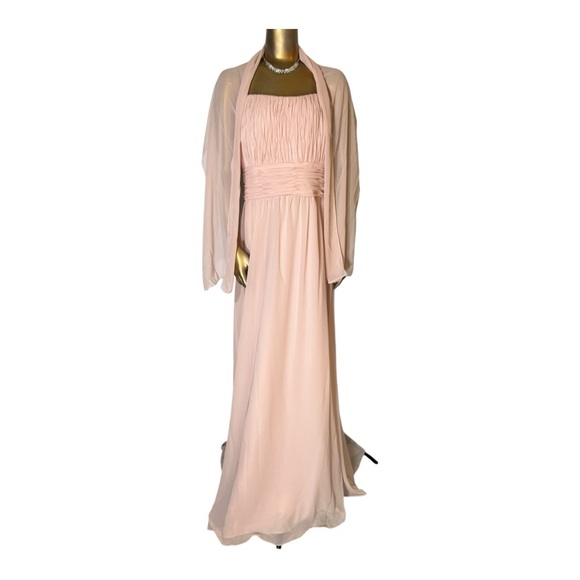 Mori LeeBridesmaid Dress Long Formal Blush US Size 26 Plus Size Strapless - Picture 4 of 14